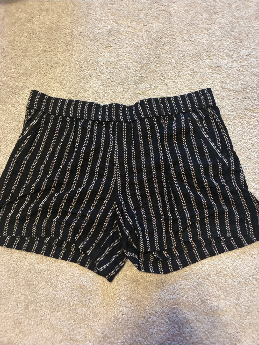 Sonoma Black Shorts with White Vertical Pinstripes
